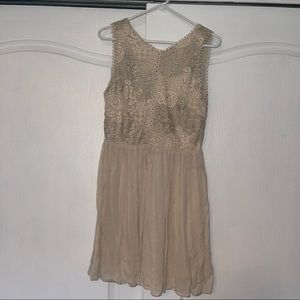 Francesca’s Taupe Elegant Midi- Dress